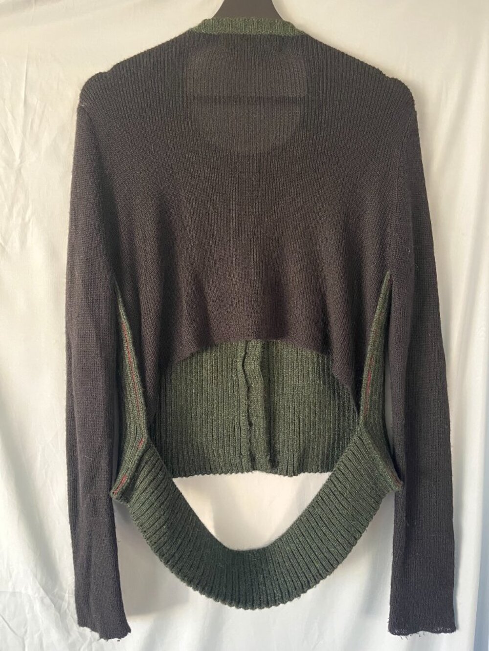 Eckhaus Latta Cardigan Black / Green Statement Knit Sweater - Picture 4 of 9
